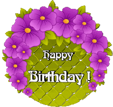 Messages English Happy Birthday Floral Transparent Background 019 