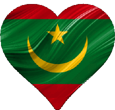 Bandiere Africa Mauritania Cuore 