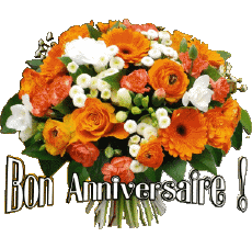 Mensajes Francés Bon Anniversaire Floral 006 