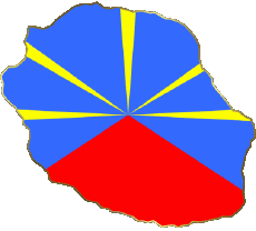Banderas Francia D.O.M - T.O.M La Réunion Mapa 