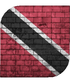 Drapeaux Amériques Trinité et Tobago Carré 