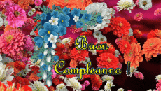 Messages Italian Buon Compleanno Floreale Animated Background 004 