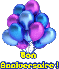 Messages Français Bon Anniversaire Ballons - Confetis 004 