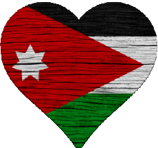 Drapeaux Asie Jordanie Coeur 