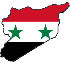 Bandiere Asia Siria Carta Geografica 