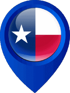 Drapeaux Amériques U.S.A - Etats Texas Epingle de Localisation 