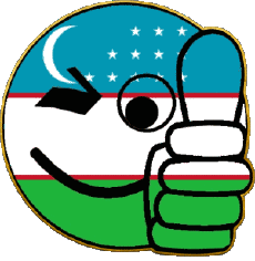 Banderas Asia Uzbekistán Smiley - OK 