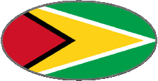 Drapeaux Amériques Guyana Ovale 