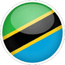Drapeaux Afrique Tanzanie Rond 