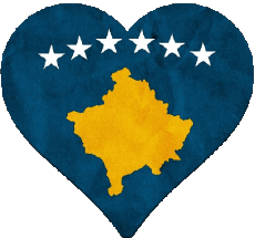 Bandiere Europa Kosovo Cuore 