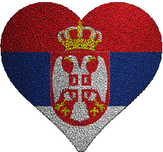 Bandiere Europa Serbia Cuore 