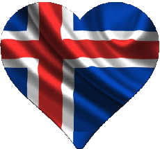 Drapeaux Europe Islande Coeur 