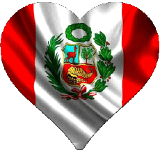 Banderas América Perú Corazón 