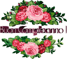 Nachrichten Italienisch Buon Compleanno Floreale Transparenter Hintergrund 014 
