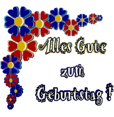 Nachrichten Deutsche Alles Gute zum Geburtstag Blumen Transparenter Hintergrund 005 