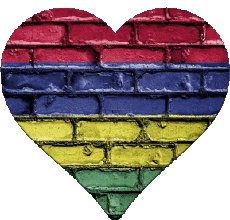 Drapeaux Afrique Maurice Coeur 