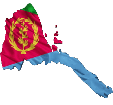 Drapeaux Afrique Erythrée Carte 