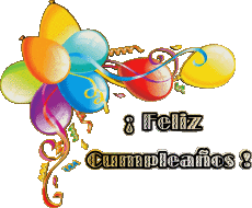 Messagi Spagnolo Feliz Cumpleaños Globos - Confeti 002 