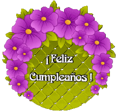 Messages Espagnol Feliz Cumpleaños Floral Fond Transparent 019 