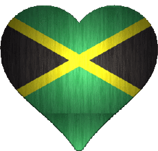 Drapeaux Amériques Jamaïque Coeur 
