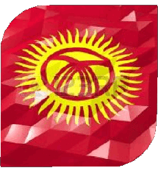 Bandiere Asia Kyrgyzstan Quadrato 