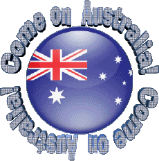 Messages English Come on Australia Map - Flag 