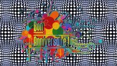 Nachrichten Französisch Bon Anniversaire Abstrait - Géométrique Animierter Hintergrund 004 