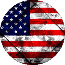 Fahnen Amerika U.S.A - National Runde 