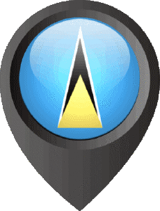 Fahnen Amerika St. Lucia Standort-Pin 