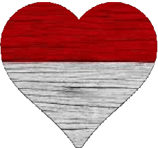 Bandiere Asia Indonesia Cuore 