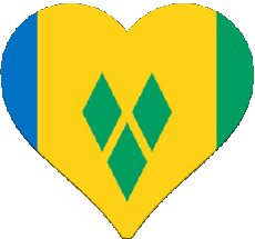 Fahnen Amerika St. Vincent und die Grenadinen Coeur 