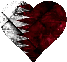 Fahnen Asien Katar Herz 