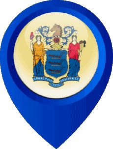 Drapeaux Amériques U.S.A - Etats New Jersey Epingle de Localisation 