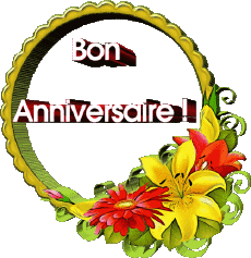 Mensajes Francés Bon Anniversaire Floral Fondo transparente 018 