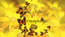 Messagi Spagnolo Feliz Cumpleaños Mariposas Sfondo animato 001 