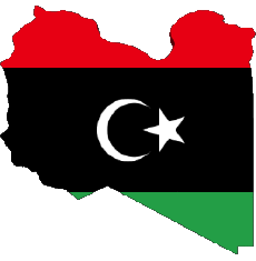 Drapeaux Afrique Libye carte 