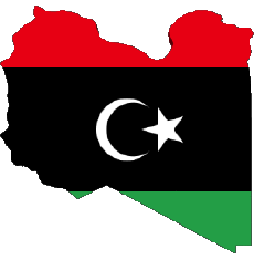 Flags Africa Libya Map 