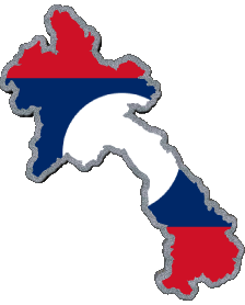 Banderas Asia Laos Mapa 