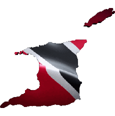 Bandiere America Trinité et Tobago Carta Geografica 