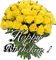 Nachrichten Englisch Happy Birthday Floral Transparenter Hintergrund 015 