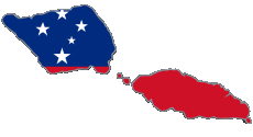 Flags Oceania Samoa Map 