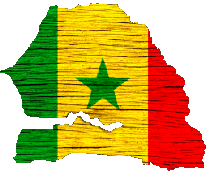 Fahnen Afrika Senegal Karte 