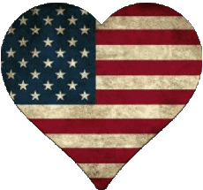 Flags America U.S.A Heart 