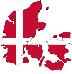Flags Europe Denmark Map 