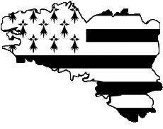 Bandiere Francia Regioni Bretagna Carta Geografica 