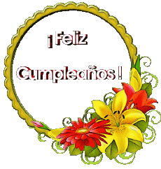 Nachrichten Spanisch Feliz Cumpleaños Floral Transparenter Hintergrund 018 