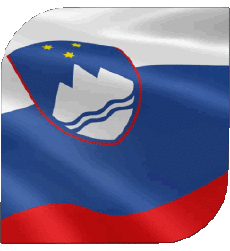 Bandiere Europa Slovenia Quadrato 