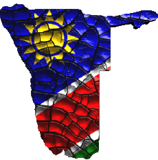 Flags Africa Namibia Map 