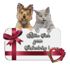 Mensajes Alemán Alles Gute zum Geburtstag Tiere 005 