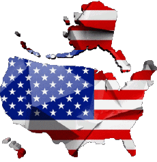 Flags America U.S.A - National Map 